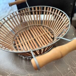 Beautiful Rare Rustic Potato Basket Wire and Wood Sturdy Each Piece Is Woven